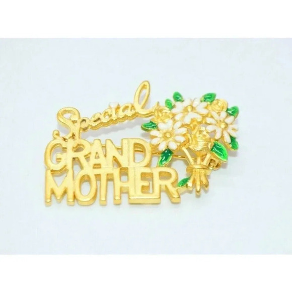 Danecraft White Green Enamel Special Grandmother - Picture 1 of 5